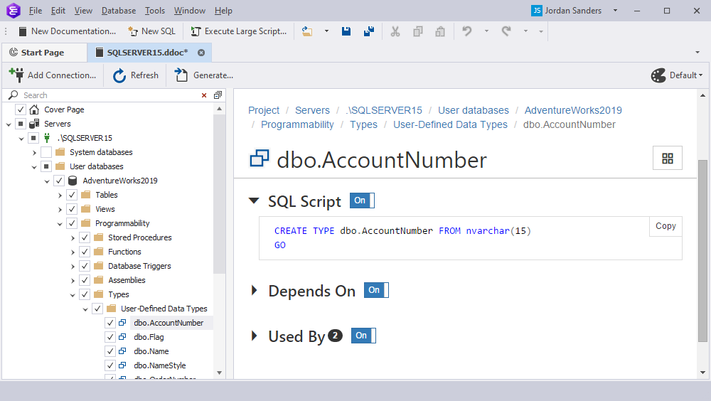 View the SQL Script section in the documentation