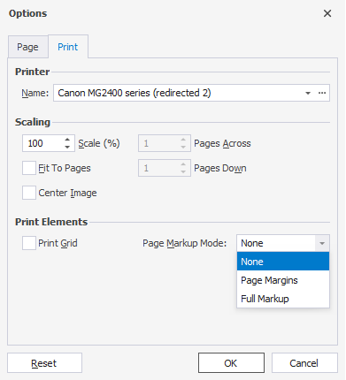 Configure printing settings for a specific master-detail document