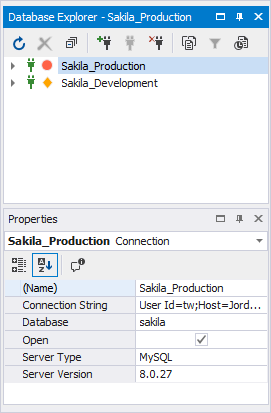 Database connection properties
