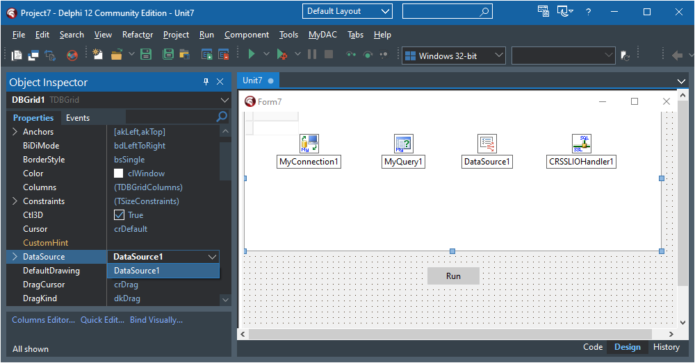 Delphi TDBGrid