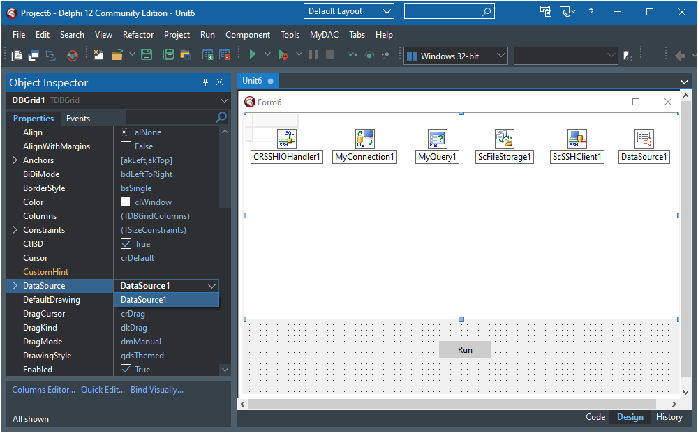 Delphi TDBGrid