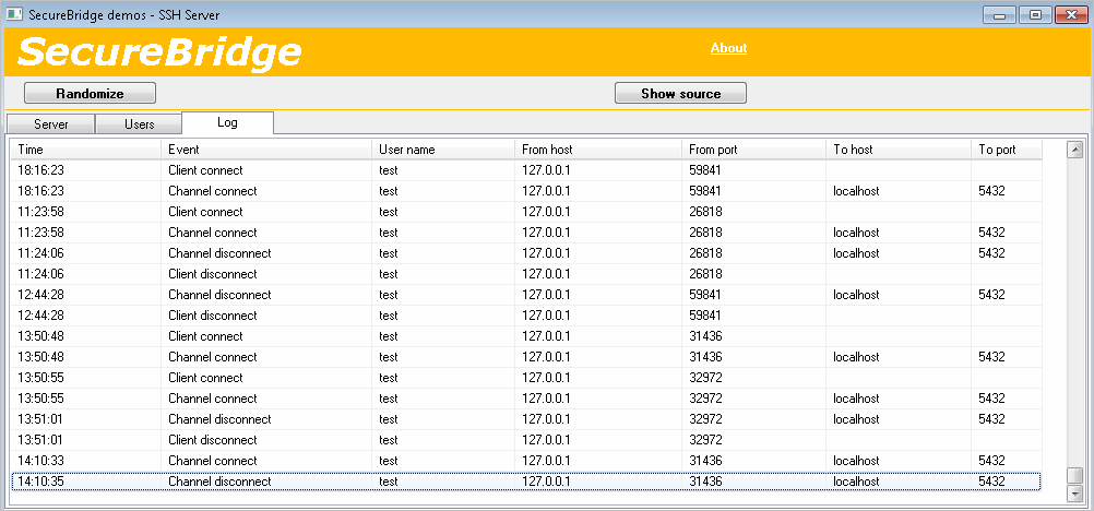 Delphi SSH server