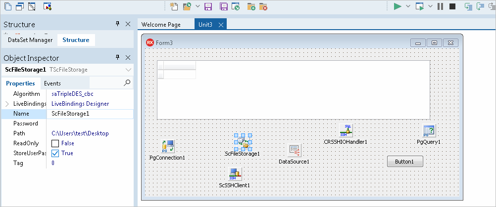 Delphi TScFileStorage