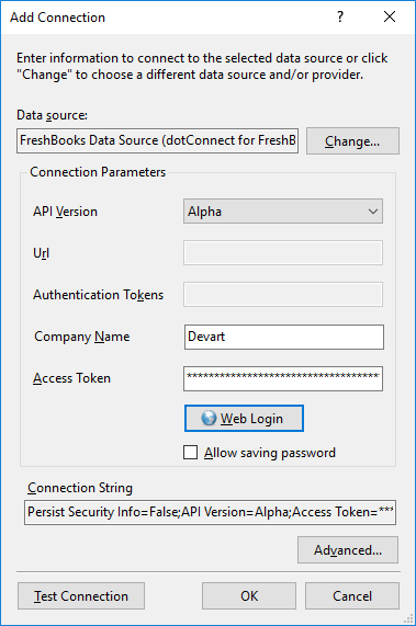 Add Connection dialog box