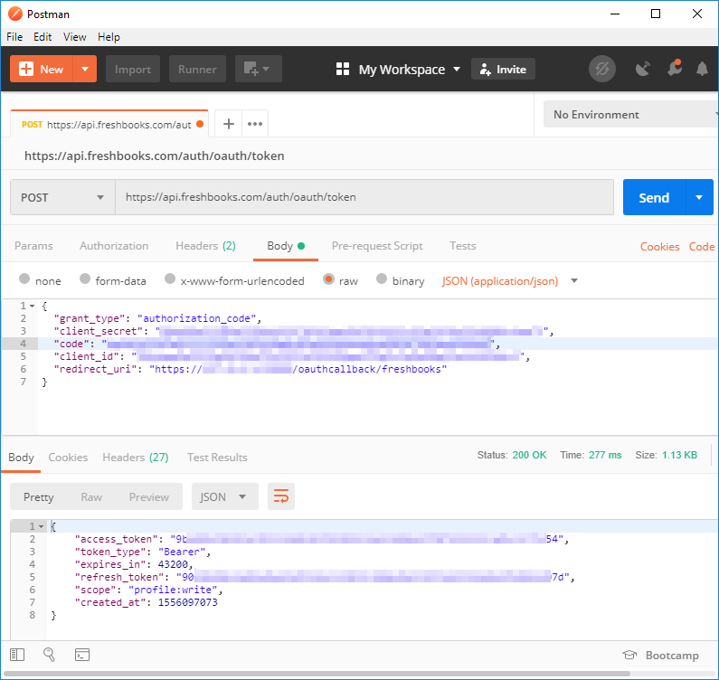 Request response in Postman