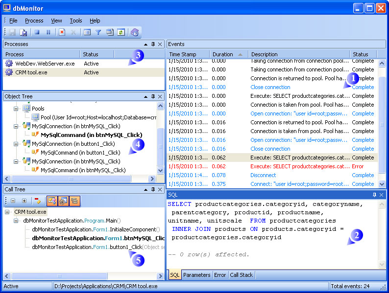 dbMonitor screenshot