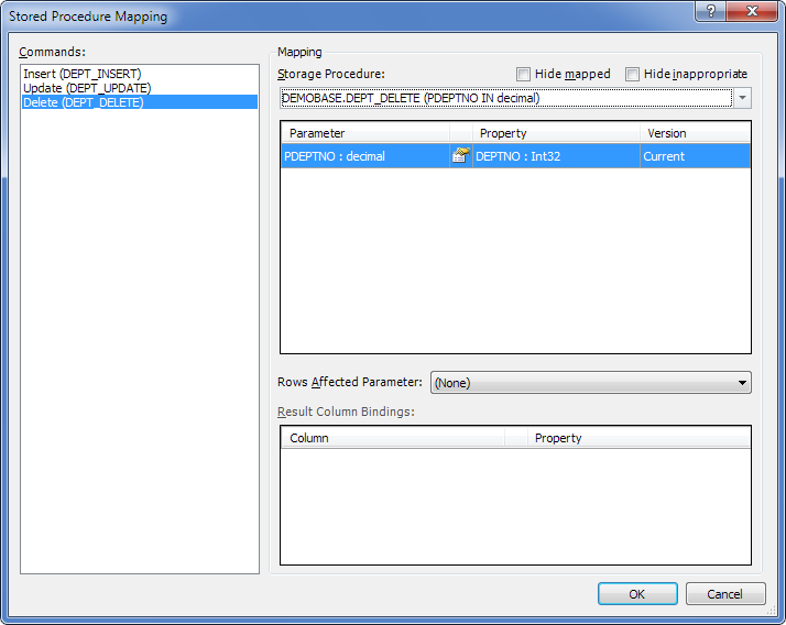 Stored Procedure Mapping - Delete