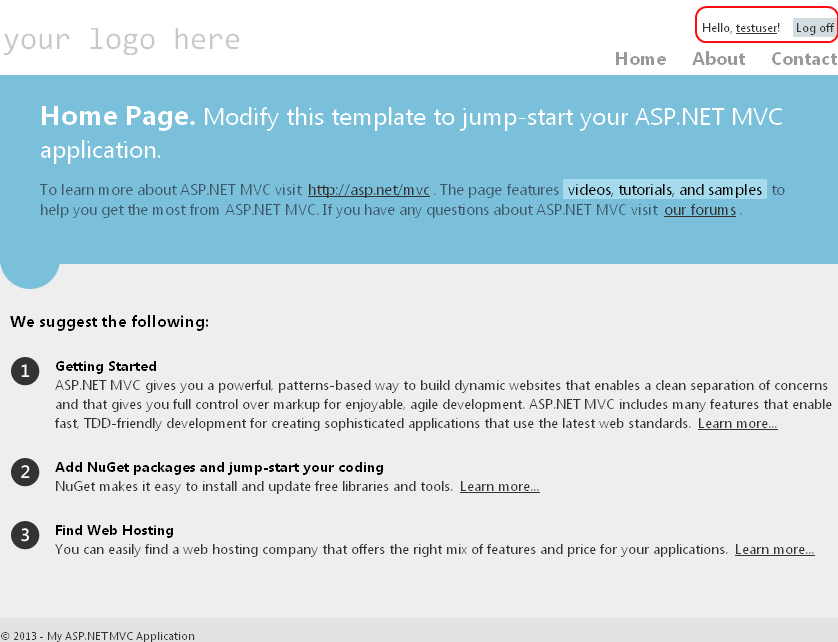 Test user is registered