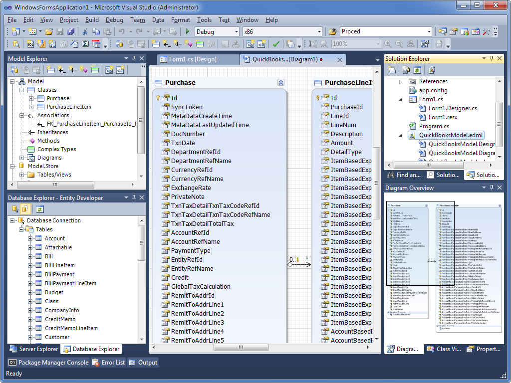 Entity Framework model in Entity Developer VS addin