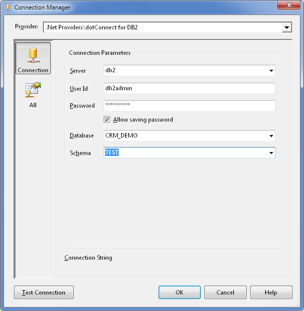 Connection Manager dialog box