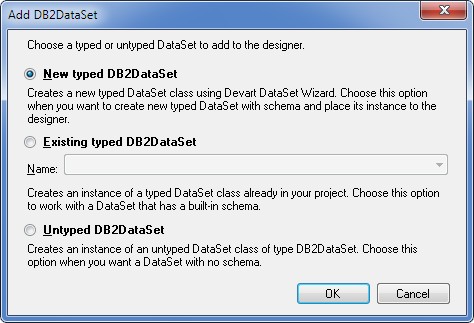 Add DB2DataSet dialog box