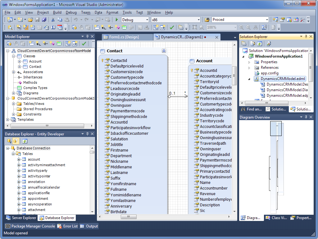 Entity Framework model in Entity Developer VS addin