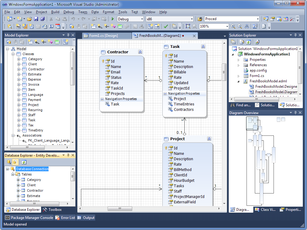 Entity Framework model in Entity Developer VS addin