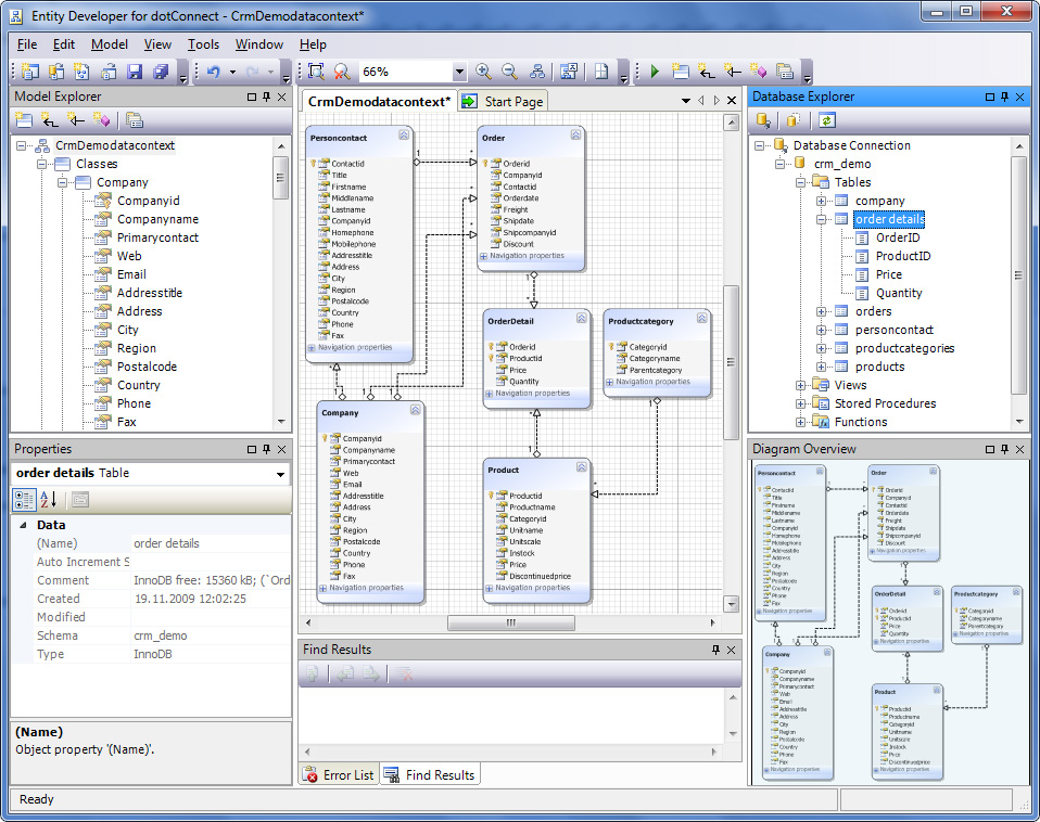 Screenshot Entity Developer