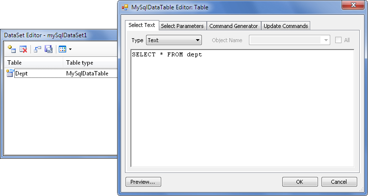Choosing tables