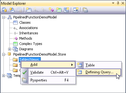 Adding defining query