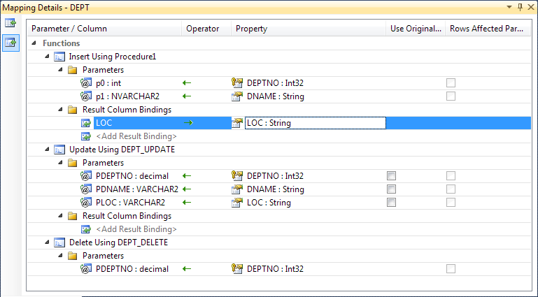 Mapping CUD Operations to Command Text in EDM Designer