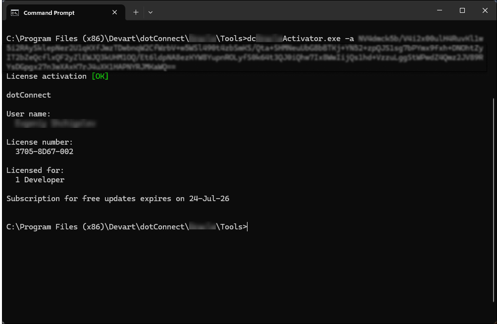 Activate via the command line