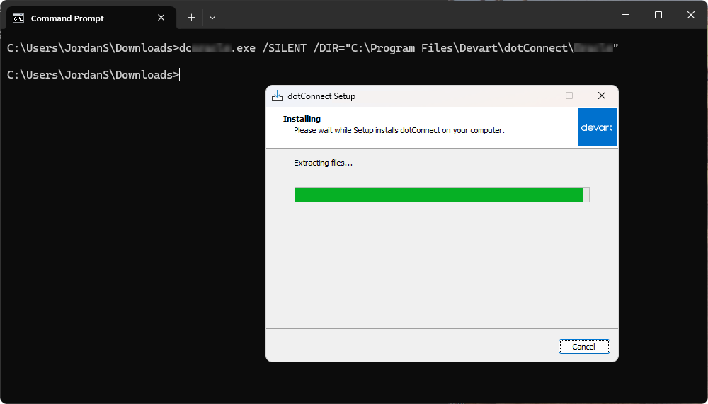 Installation via command line - silent mode