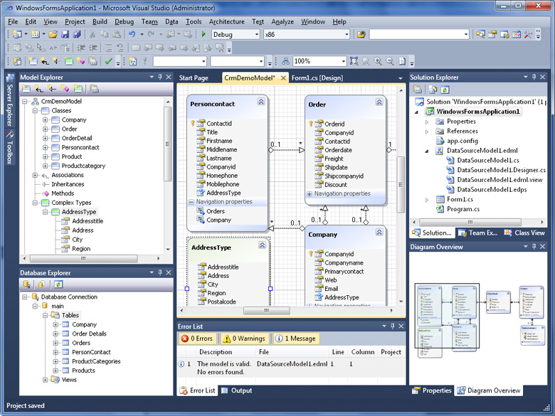 Entity Framework model in Entity Developer VS addin