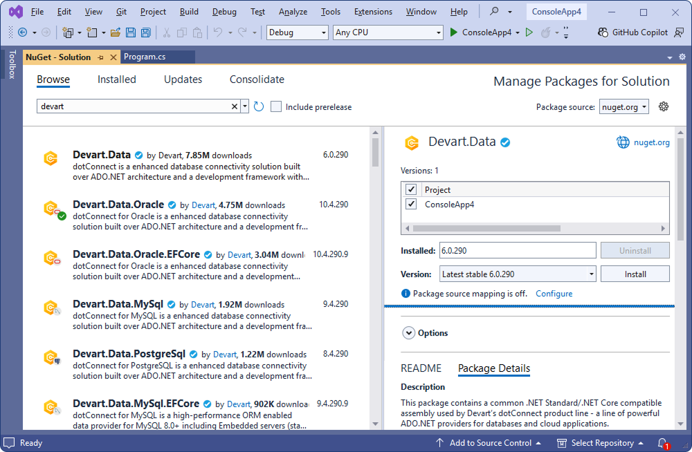 Installation via package manager