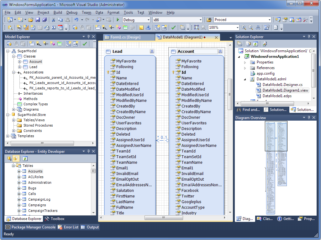 Entity Framework model in Entity Developer VS addin