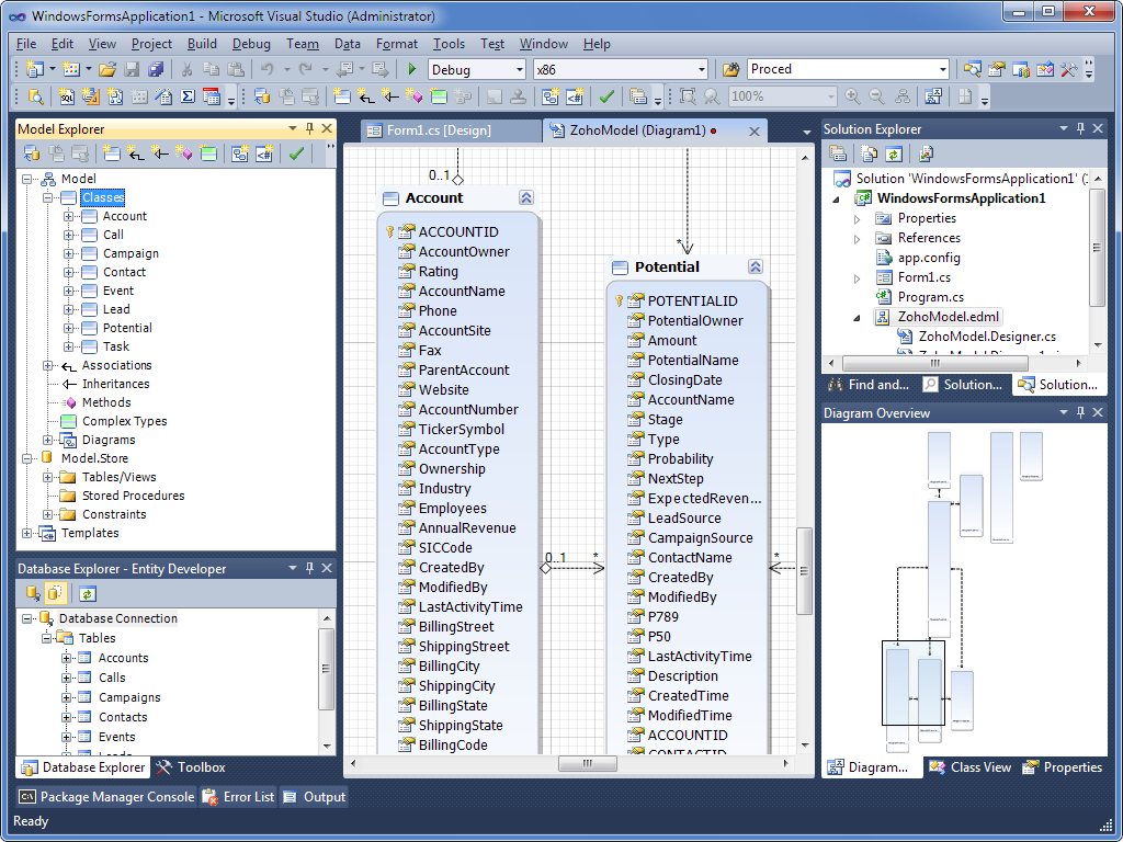 Entity Framework model in Entity Developer VS addin