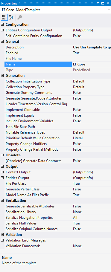 TemplatePropertiesEFC