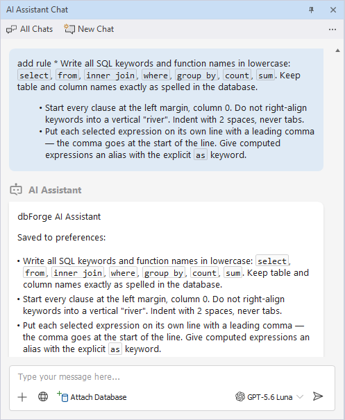 Creating custom instructions with AI Assistant