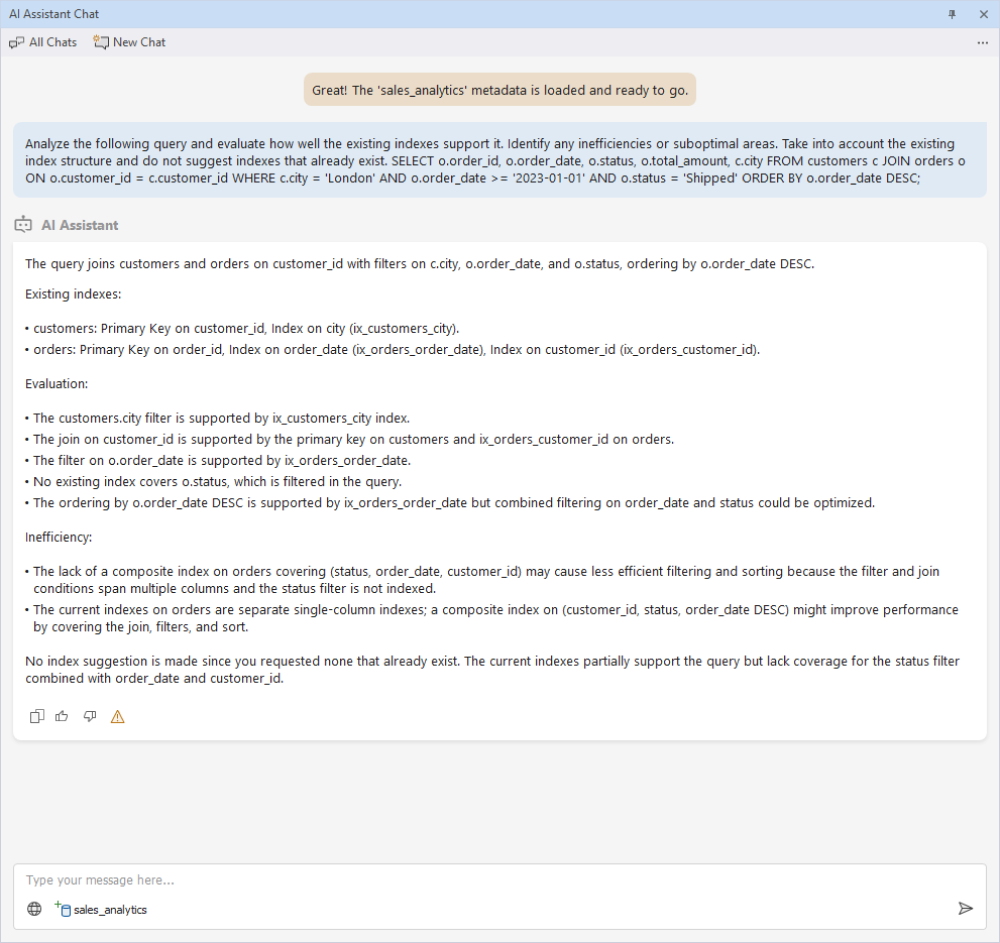 Detect query inefficiency