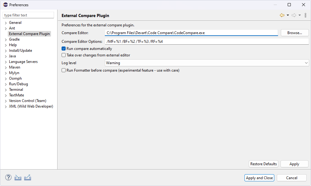 Compare Editor