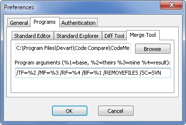 RapidSVN merge tool