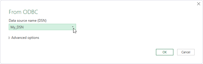 Specify the data source name (DSN)