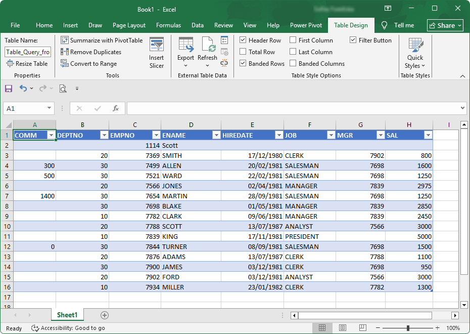 Return data to Excel and finish data import