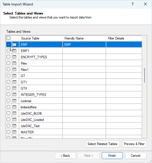 Select Others (OLEDB/ODBC) in Table Import Wizard