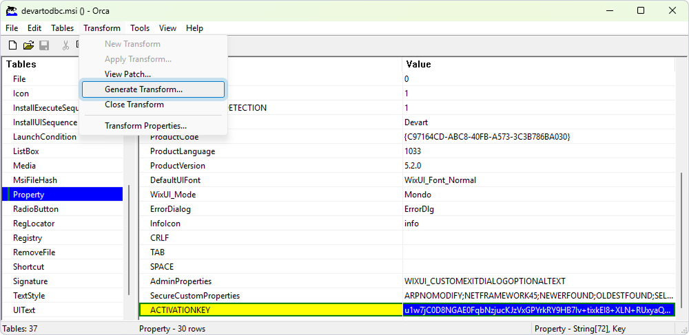 Transform an MST file using Orca