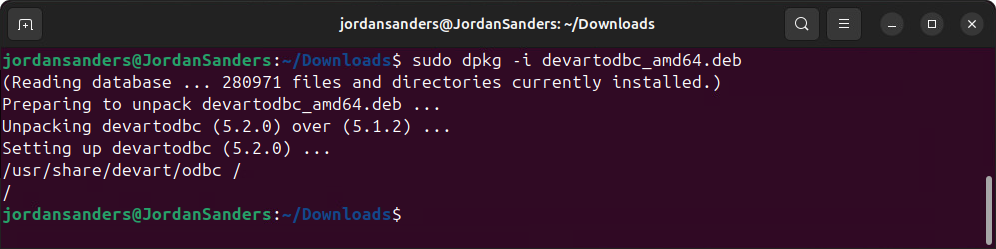 Driver is successfully installed on Ubuntu