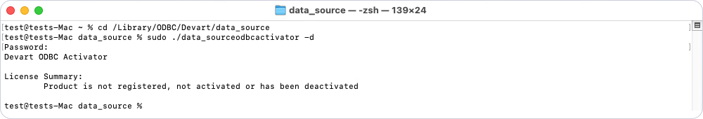 Deactivate the driver on macOS