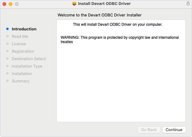 ODBC Driver installer on macOS