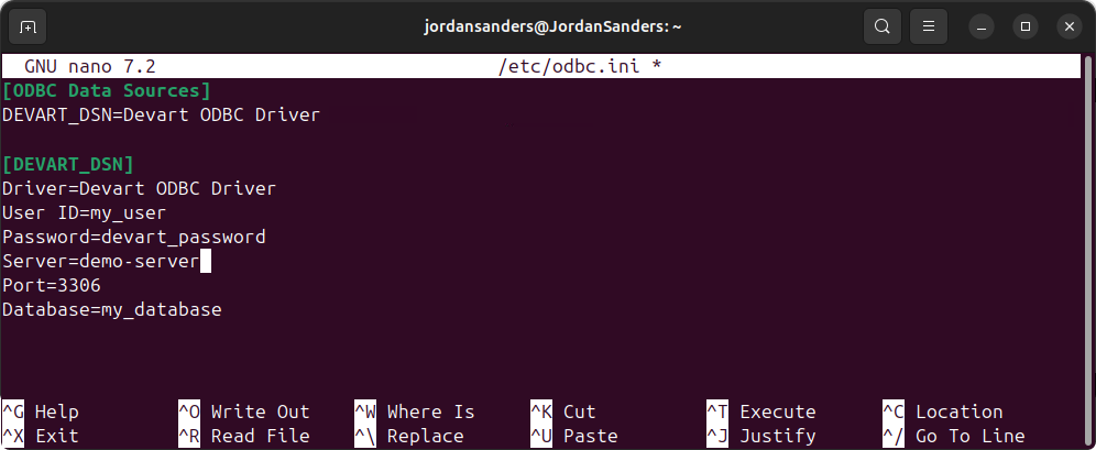 Create a DSN by configuring the odbc.ini file