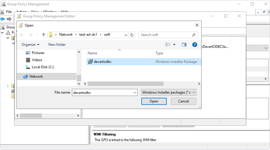 Open an MSI installation file