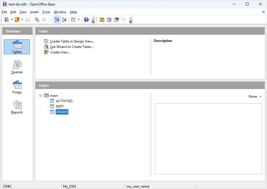 Database tables