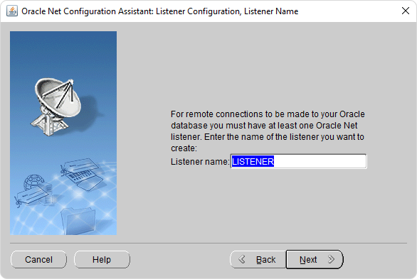 Oracle Net Configuration Assistant: Listener Configuration, Listener Name