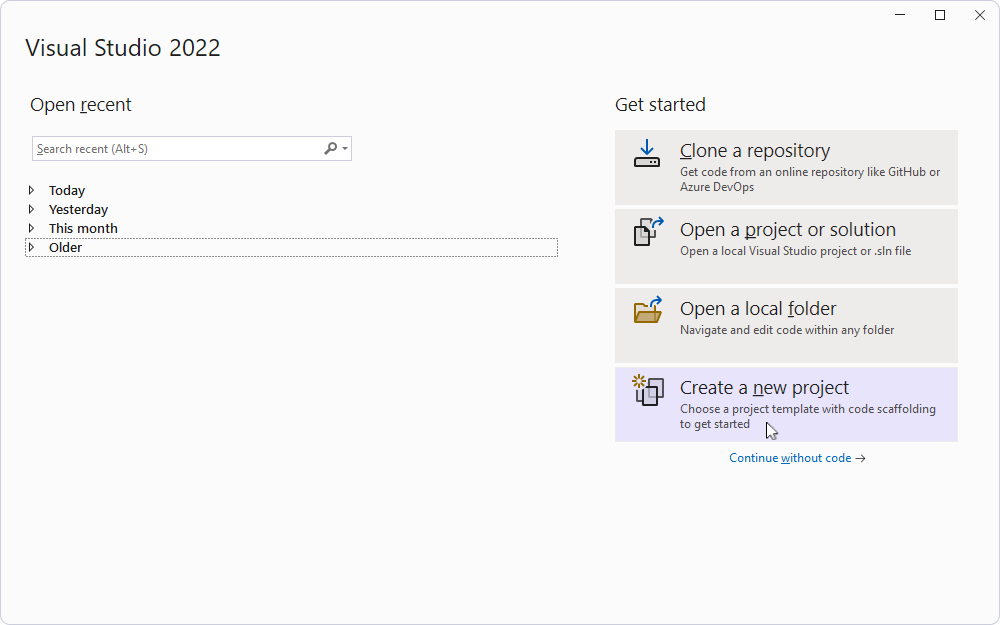 Create a new project