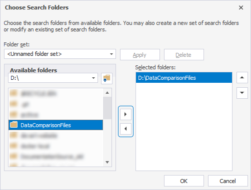 Choose Search Folder Window