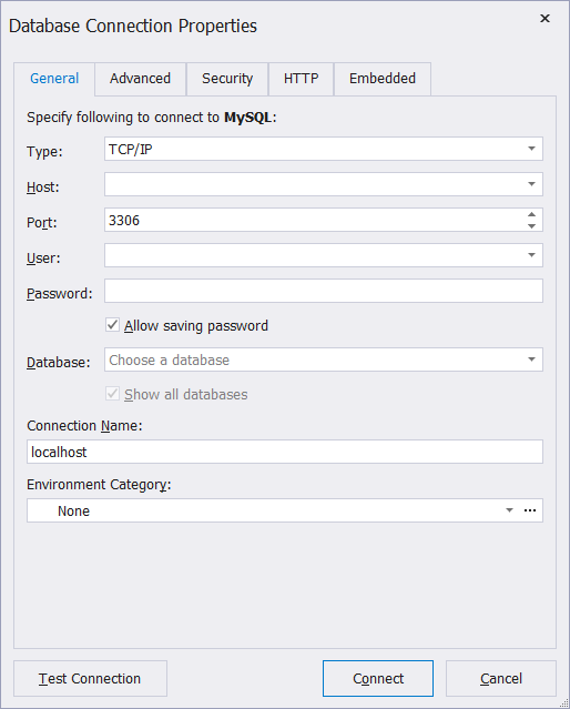 Database Connection Properties