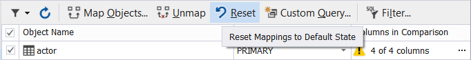 Reset mappings