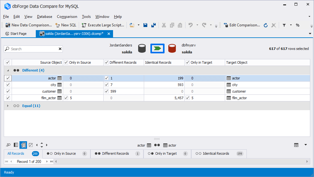 Synchronize data to the target database