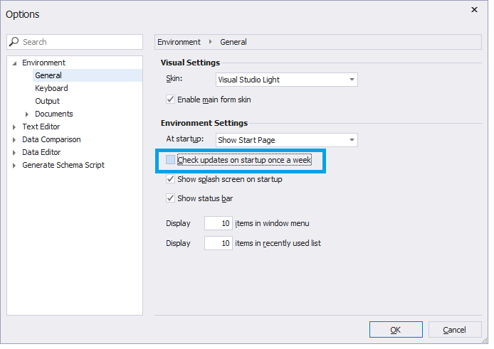 Disable availability check