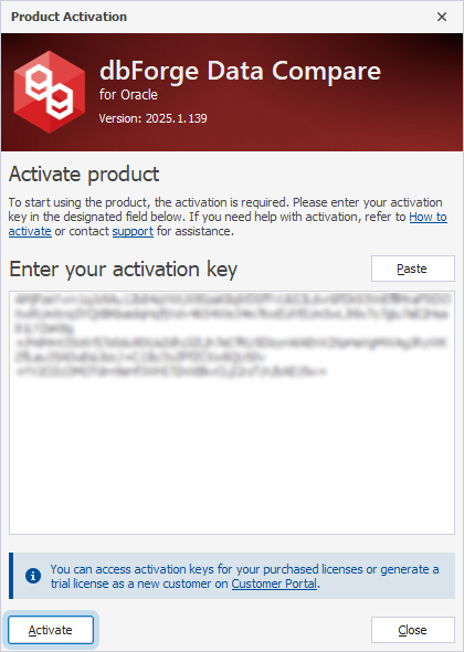 The Product Activation dialog